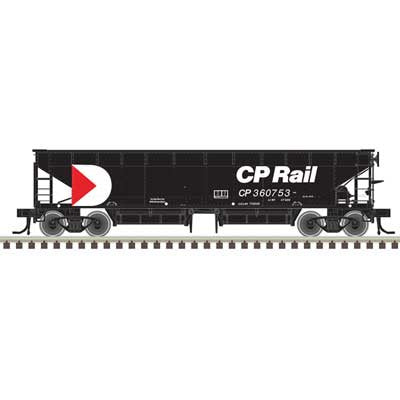 Atlas N 70-Ton Hart Ballast Car - Ready to Run - Master(R) -- Canadian Pacific #360770 (black, white, red)
