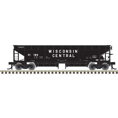 Atlas N 70-Ton Hart Ballast Car - Ready to Run - Master(R) -- Wisconsin Central #123 (black, white)