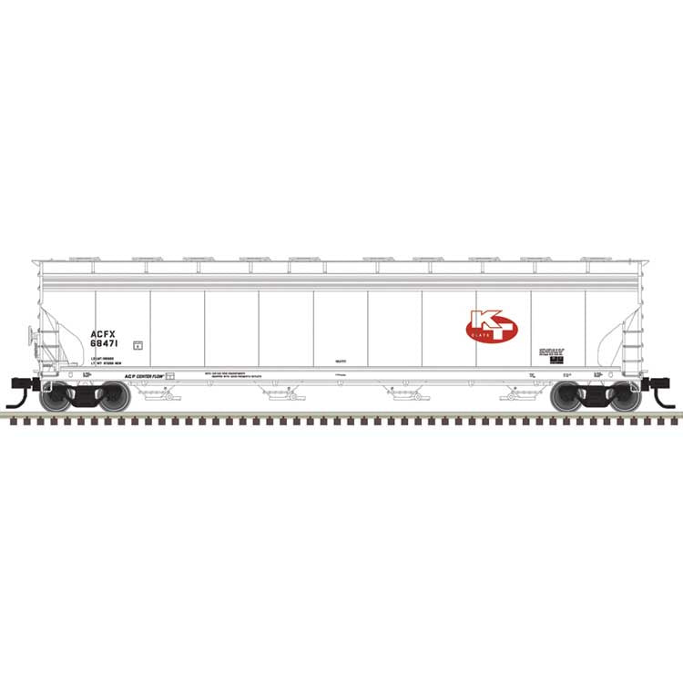 Atlas N ACF 5800 4-Bay Covered Hopper - Ready to Run - Master(R) -- KT Clays ACFX #68471 (white, red)