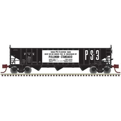 Atlas N Pullman-Standard PS-2750 3-Bay Hopper - Ready to Run - Master(R) -- Pullman - Standard #70 (black, white)