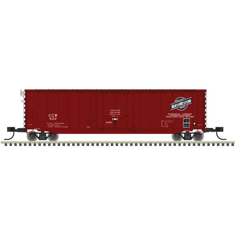 Atlas N 50' General American RBL Plug-Door Boxcar - Ready to Run - Master(R) -- Chicago & North Western CGW #526 (Boxcar Red, white, black, Employee Owned L