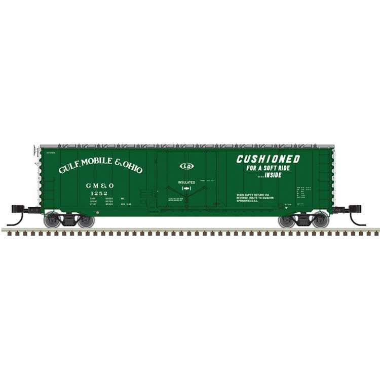 Atlas N 50' General American RBL Plug-Door Boxcar - Ready to Run - Master(R) -- Gulf, Mobile & Ohio (GM&O) #1254 (green, white, Cushioned... Slogan)