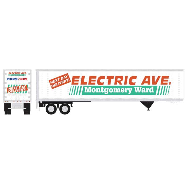 Atlas N 45' Pines Trailer - Assembled -- Montgomery Ward #4132 (white, red, green)