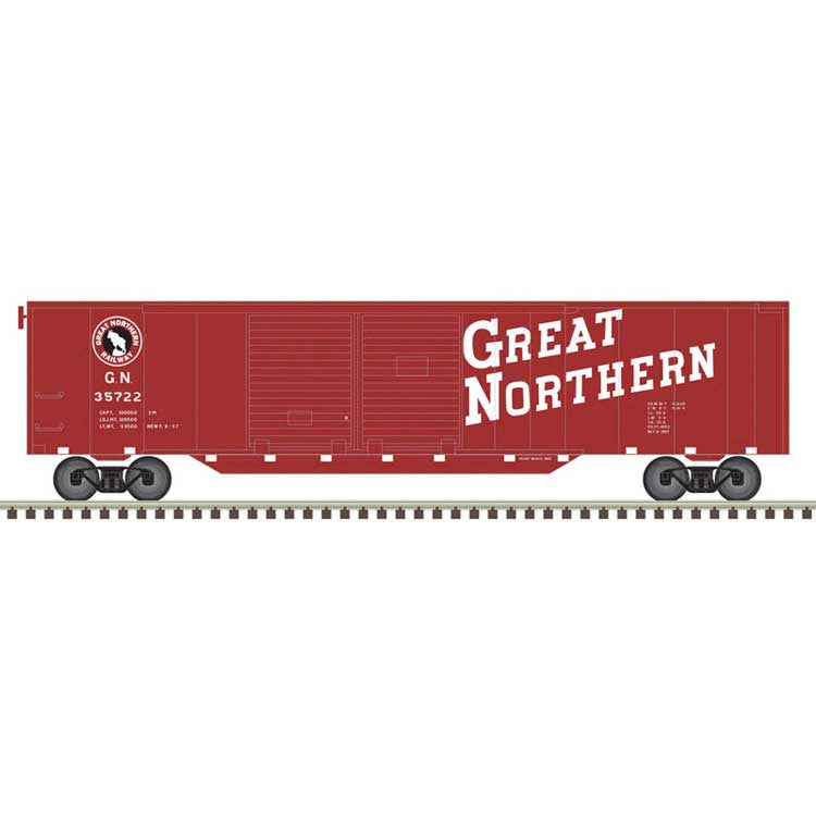 Atlas 50' Double-Door Boxcar - Ready to Run -- Great Northern #35722 (red, white)