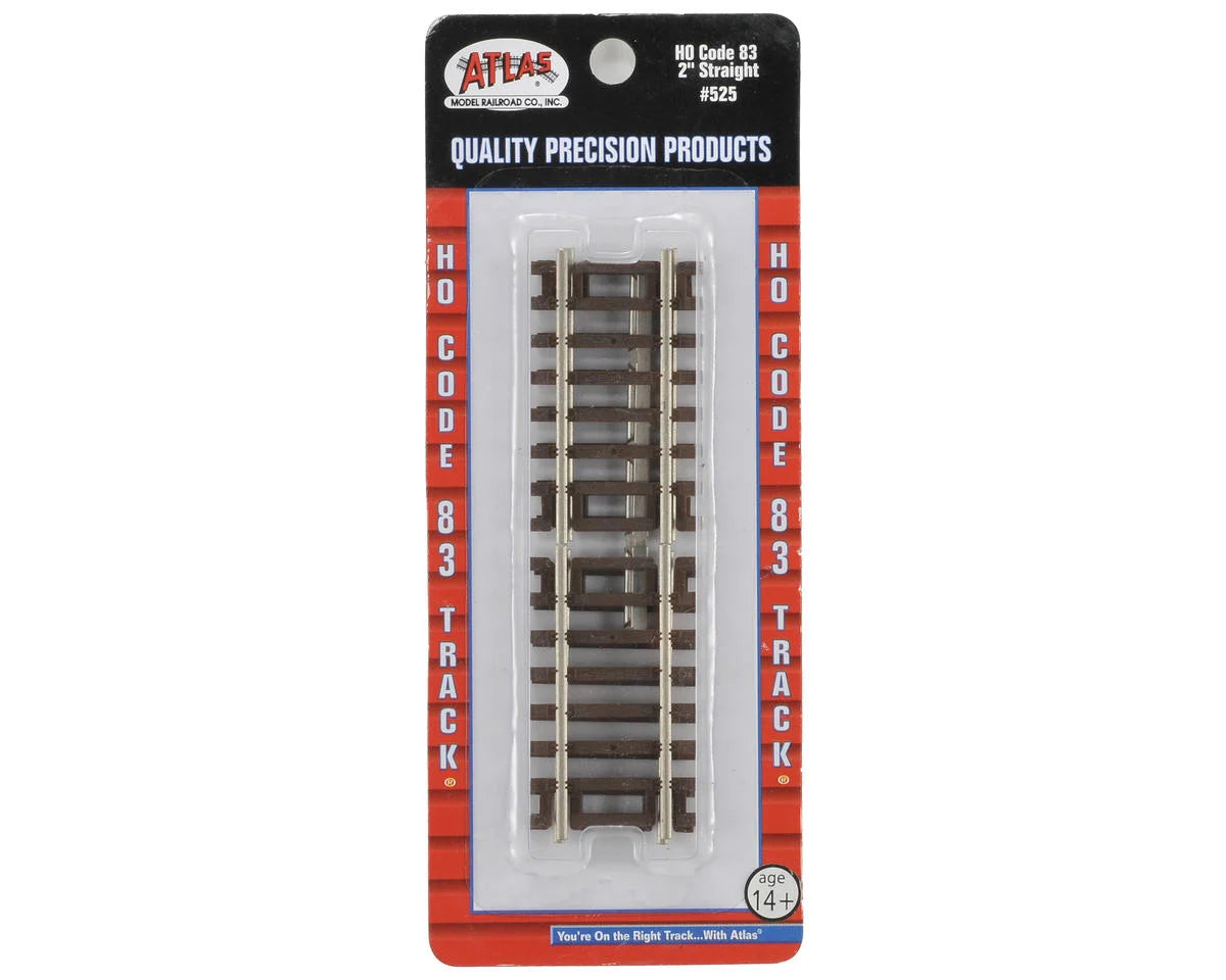 Atlas Code 83 Snap Track - Straight Sections -- 2" 5.1cm pkg(4) - ATL525