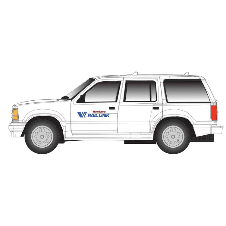 Atlas N 1993 Ford(R) Explorer 2-Pack - Assembled -- Montana Rail Link (MRL) (white, blue, red)