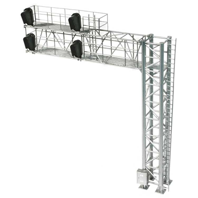 Atlas 70000099 HO 2-Track Modern Cantilever Signal Bridge - All Scales Signal System -- 4 Signal Heads, Right-Hand