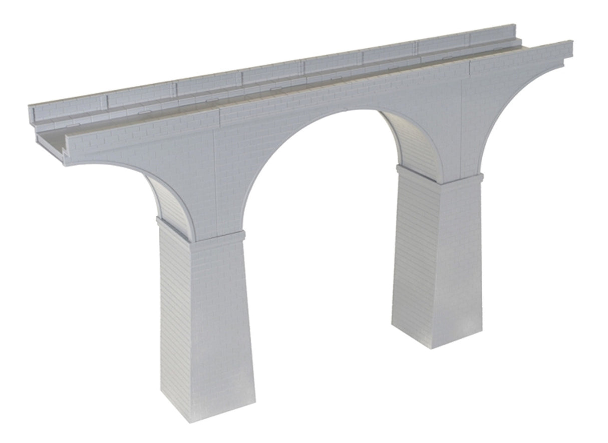 HO Single-Track Concrete Viaduct -- 18 x 3-1/4" cm, Variable Height