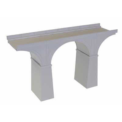 HO Double-Track Concrete Viaduct -- 18 x 5-1/4"  cm, Variable Height