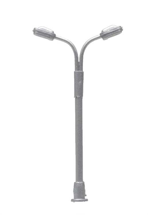 Atlas Z Double-Arm LED Streetlight 3-Pack -- Silver (warm white LED)