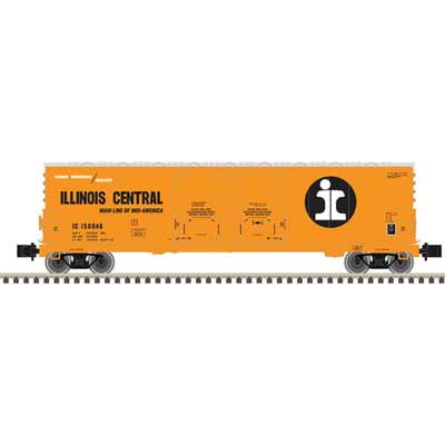 Atlas Z Evans 53' Double Plug-Door Boxcar - Master(R) -- Illinois Central #150046 (orange, black, white, Split Rail Logo)