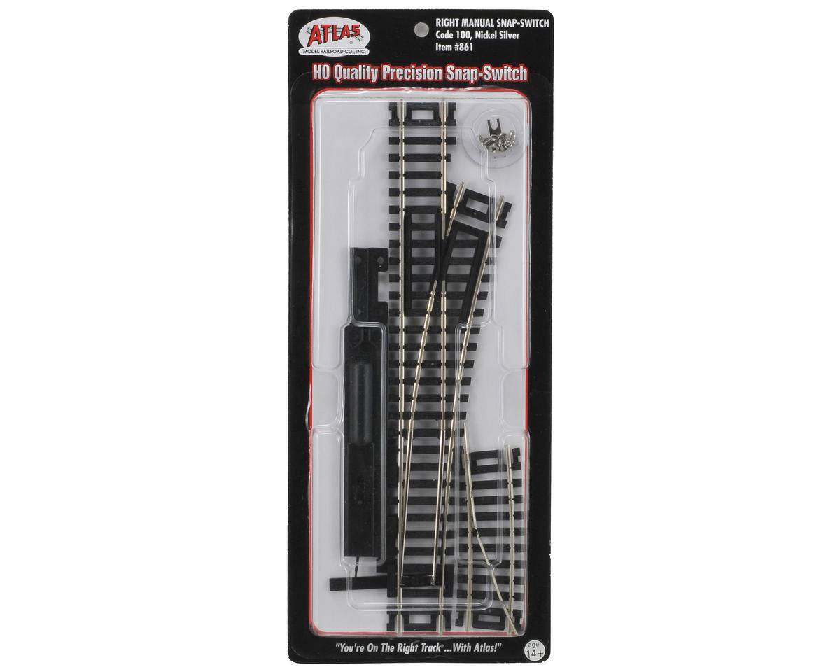 Atlas Code 100 Snap-Switch(R) Manual Turnout - Nickel Silver Rail -- Right Hand - ATL861