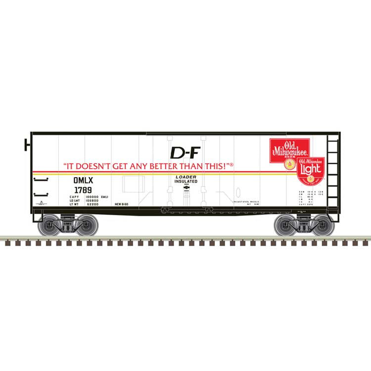 Atlas O 40' Plug-Door Boxcar - 3-Rail - Ready to Run -- Old Milwaukee Light (white, red, black) #1845