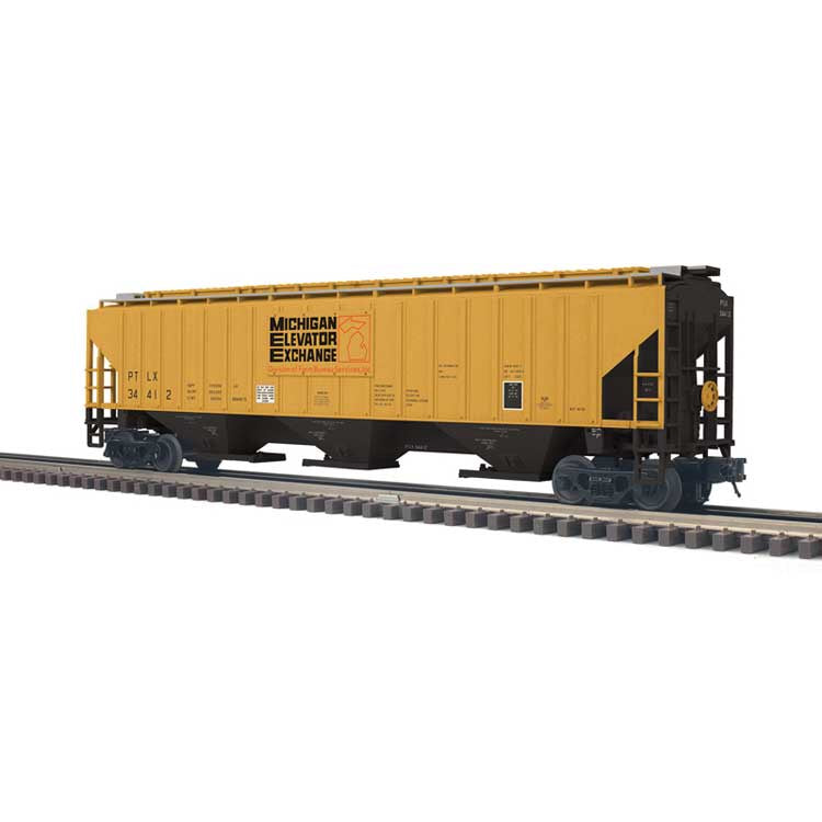 Atlas O 2001640 Pullman-Standard PS-4750 Covered Hopper - 3-Rail - Ready to Run - Trainman(R) -- Michigan Elevator Exchange (yellow, black) #34424