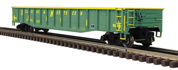 Atlas O 52' 6" Gondola - 3-Rail - Ready to Run - Trainman(R) -- Reading and Northern (green, yellow) #3701