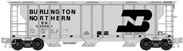 Atlas O ATO20025141 O Trainman 3-Bay PS-2 Covered Hopper, Burlington Northern ( BN )- ATO20025141