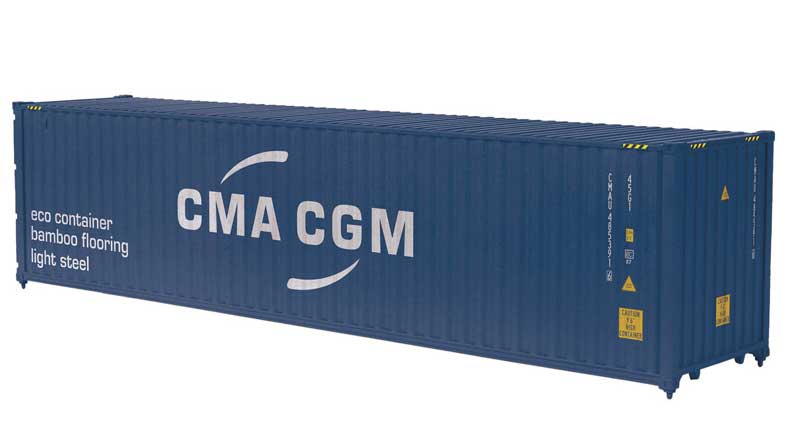 Atlas O 40' High-Cube Container - Assembled -- CMA CGM CMAU (blue, white) #4854825 - ATO30011414