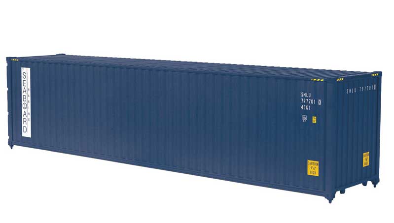 Atlas O 40' High-Cube Container - Assembled -- Seaboard Marine SMLU (blue, white) #7975649 - ATO30011482