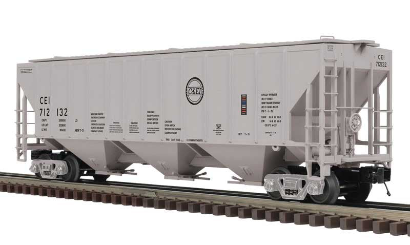 Atlas O Pullman-Standard PS2-CD 4427 High-Side Covered Hopper - 3-Rail - Premier -- Chicago & Eastern Illinois (gray, black) #712215