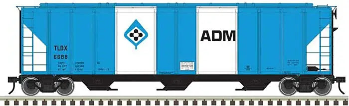 Atlas O PS-4427 Low-Side Covered Hopper - 3-Rail - Ready to Run - Master(R) -- ADM (blue, white) #6688 - ATO30013712
