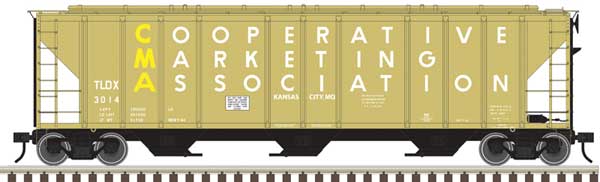Atlas O PS-4427 Low-Side Covered Hopper - 3-Rail - Ready to Run - Master(R) -- CMA (Boxcar Red, black) #3009 - ATO30013721