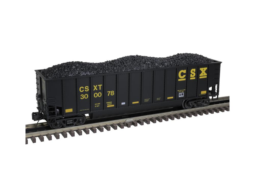 Coalporter Coal Gondola - 3-Rail - Ready to Run - Premier -- CSX (Rebuild, black, yellow) #300078