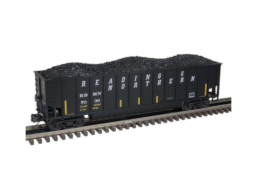 Coalporter Coal Gondola - 3-Rail - Ready to Run - Premier -- Reading & Northern (black, yellow) #7078