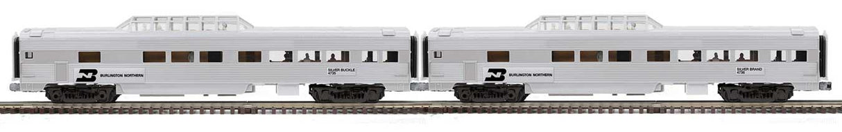 Atlas O 70' Dome 2-Pack - 3-Rail - Premier -- Burlington Northern #4735, 4736 (silver)