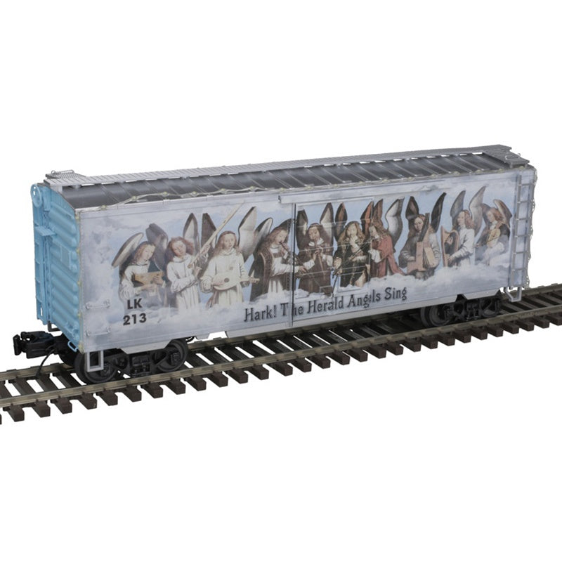 PS-1 40' Boxcar w/Lights - 3-Rail - Ready to Run -- 2023 Christmas Car #LK213 (blue theme)