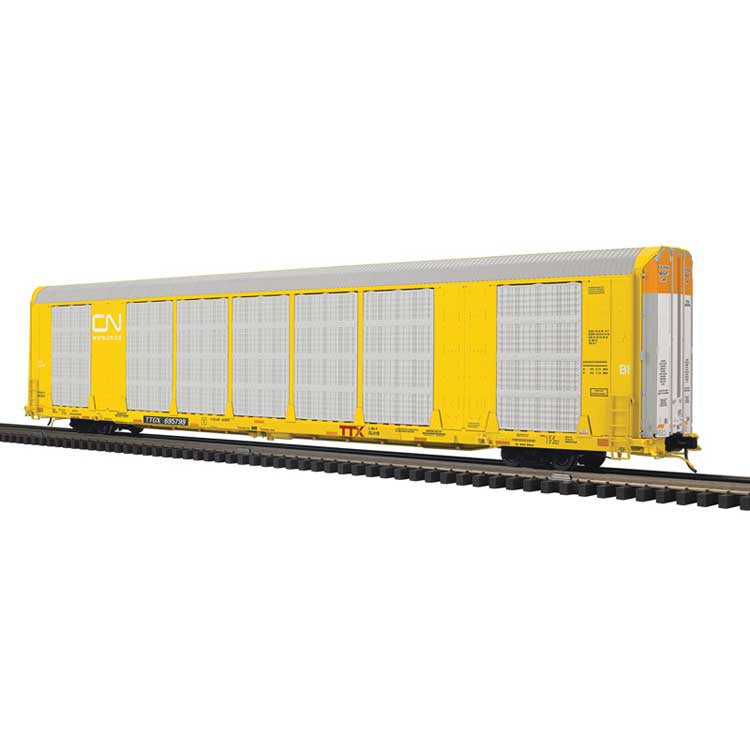 Atlas O Gunderson Multi-Max(TM) Auto Rack - 3-Rail - Ready to Run - Master(R) -- Canadian National GTW (yellow, silver, black, red) #695790