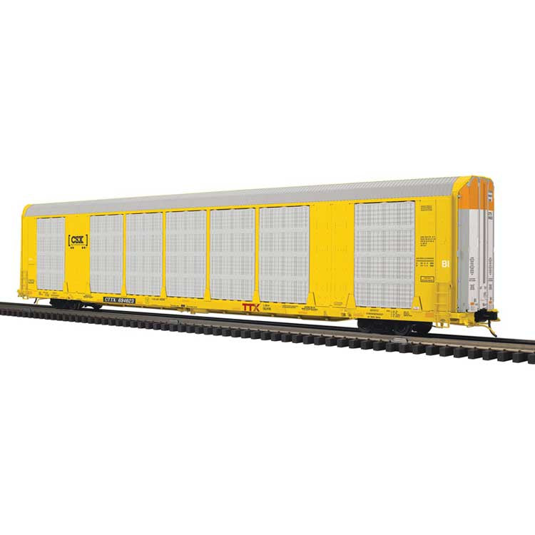 Atlas O Gunderson Multi-Max(TM) Auto Rack - 3-Rail - Ready to Run - Master(R) -- CSX (yellow, silver, black, red) #694585