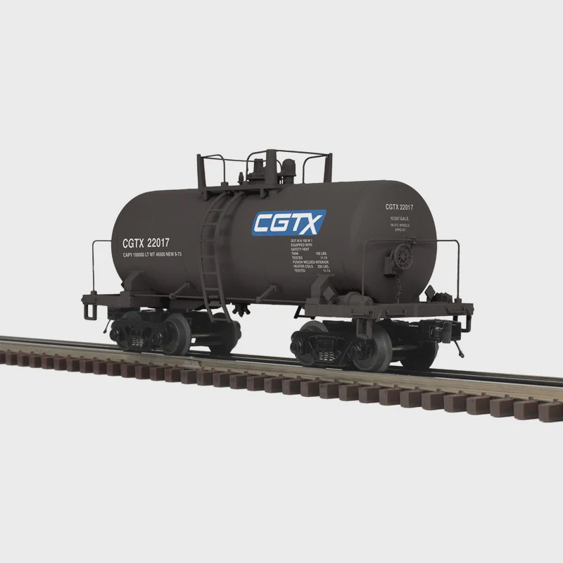 Atlas O 8,000-Gallon Tank Car - 3-Rail - Ready to Run - Premier -- CGTX (black, blue, white) #22050