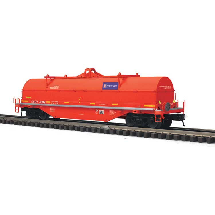 Atlas O NSC 42' Coil Car w/Fishbelly Side Sill - 3-Rail - Ready to Run - Master(R) -- Columbus & Greenville CAGY (red, blue, Servercorr Logo) #7032