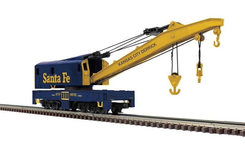 Atlas O 250-Ton Diesel Industrial Brownhoist Crane - 3-Rail - Ready to Run - Premier -- Santa Fe #199792 (blue, yellow)