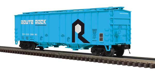 Atlas O 50' Airslide Covered Hopper - 3-Rail - Ready to Run - Premier -- Rock Island (blue, black, white) #508800