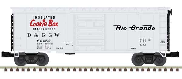 Atlas O 40' PS-1 Boxcar - 3-Rail - Ready to Run - Premier -- Denver & Rio Grande Western (white, black, red, Cookie Box) #60022 - ATO30018542