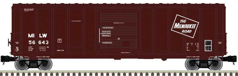Atlas O PS-5344 Single-Door Boxcar - 3-Rail - Ready to Run -- Milwaukee Road (Boxcar Red) #50742
