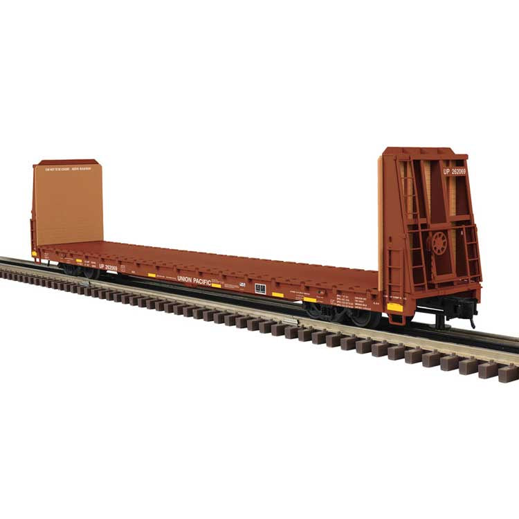 Atlas O 62' Bulkhead Flatcar - 3-Rail - Ready to Run - Trainman(R) -- Union Pacific (Boxcar Red) #262176