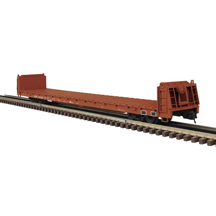 Atlas O 62' Short Bulkhead Flatcar - 3-Rail - Ready to Run - Trainman(R) -- Cotton Belt SSW (Boxcar Red) #57539