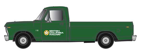Atlas O Ford F-100 Pickup Truck - Assembled -- British Columbia Railway (green, white)