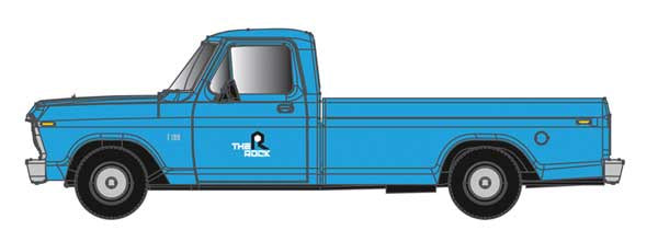 Atlas O Ford F-100 Pickup Truck - Assembled -- Rock Island (blue, black, white)
