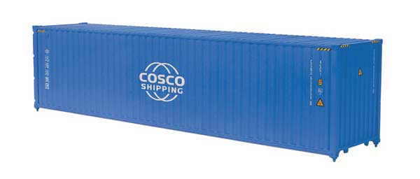 Atlas O 40' High-Cube Container - Assembled -- Cosco (blue, white) #6571563