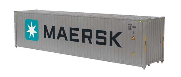 Atlas O 40' High-Cube Container - Assembled -- Maersk (gray, blue, white, black) #6158453