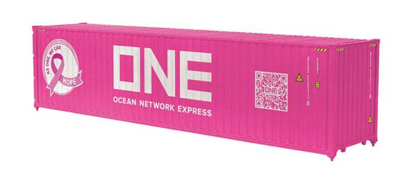 Atlas O 40' High-Cube Container - Assembled -- ONE (pink, Hope logo) #52823434