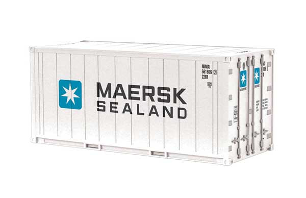 Atlas O 20' Reefer Container - Assembled -- Maersk-Sealand (white, blue, black) #5616247