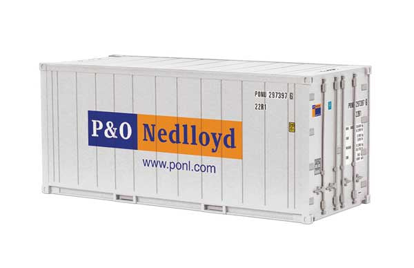 Atlas O 20' Reefer Container - Assembled -- P&O Nedlloyd (white, orange, blue) #2974015