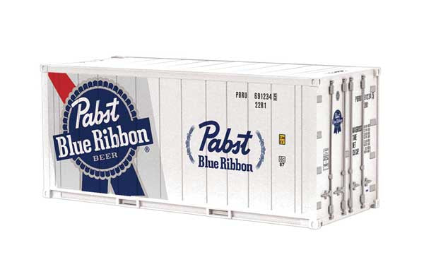 Atlas O 20' Reefer Container - Assembled -- Pabst Blue Ribbon Beer (silver, blue, white, red) #6912561