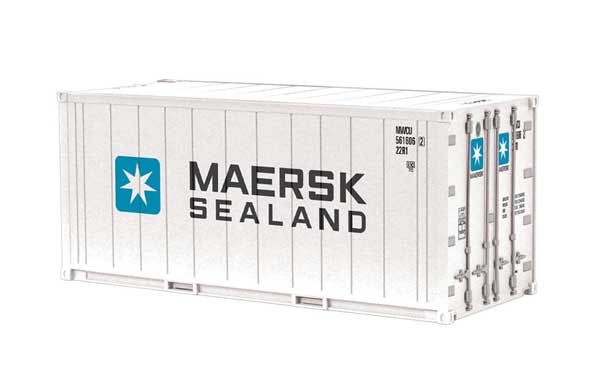 Atlas O 20' Reefer Container 8-Pack - Assembled -- 2 Each Hapag-Lloyd, Maersk, Mitsui OSK, P&O Nedlloyd