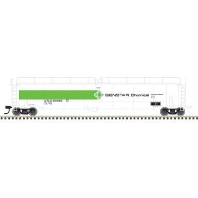 Atlas O 33,000-Gallon Tank Car - 3-Rail - Ready to Run - Master(R) -- Genstar Chemicals (white, green) #80660 - ATO30030081