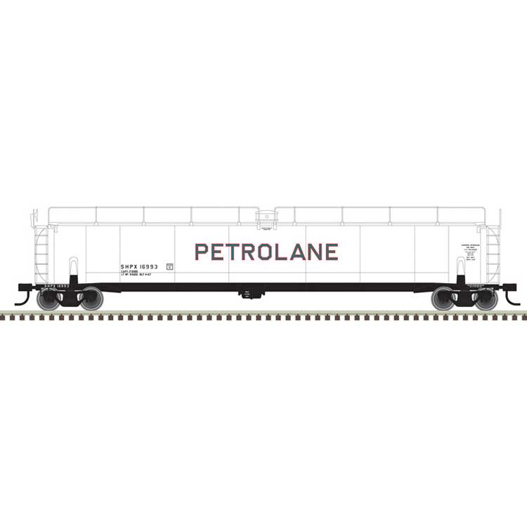 Atlas O 33,000-Gallon Tank Car - 3-Rail - Ready to Run - Master(R) -- Petrolane (white, green, red) #16993 - ATO30030181